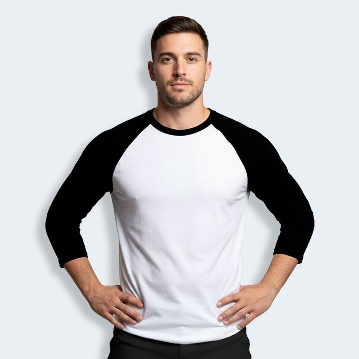 Long Sleeve Baseball T - Black / White