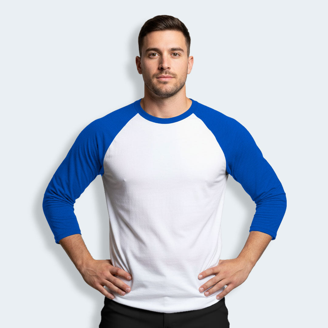 Long Sleeve Baseball T - Royal / White