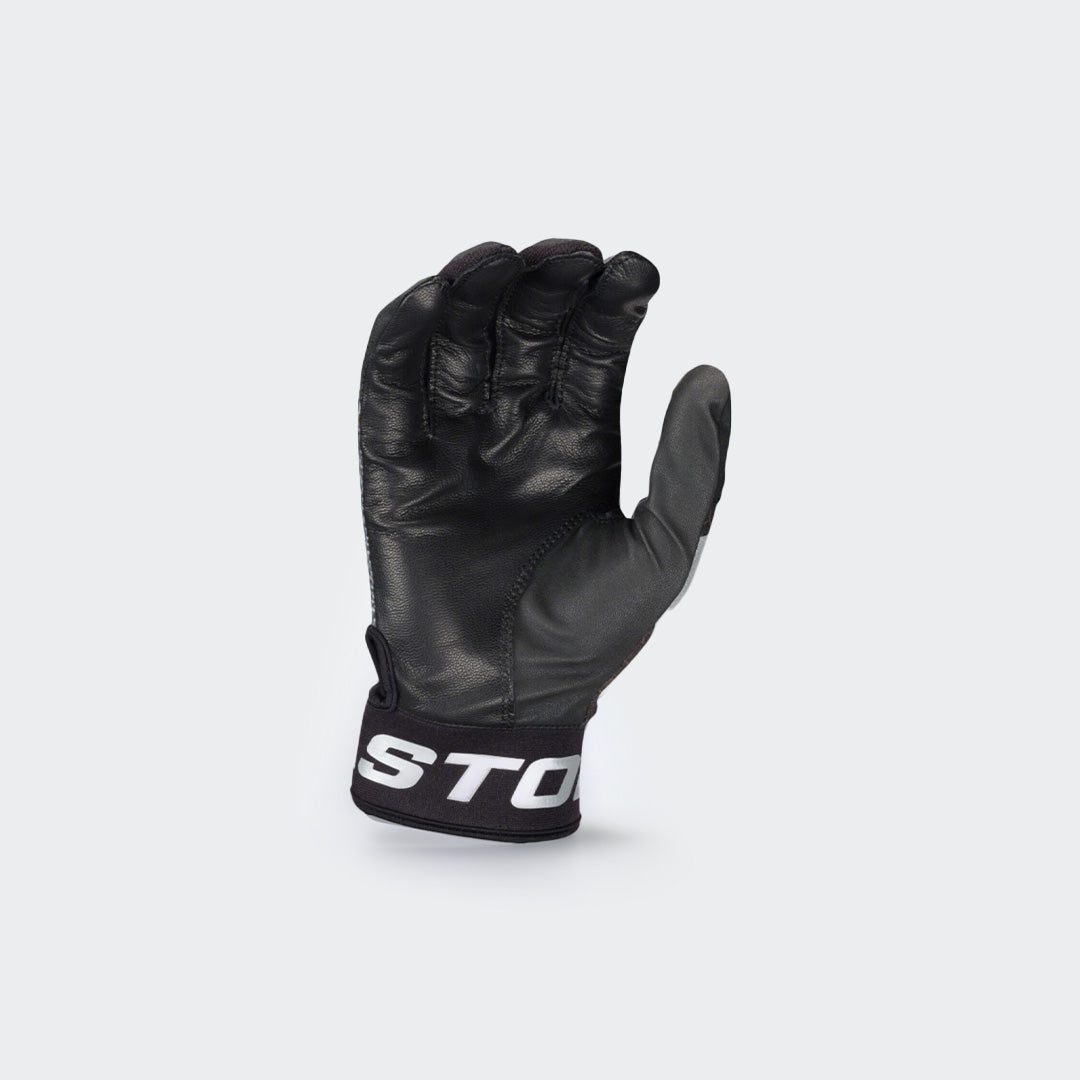 Inner view of Easton Mav GTYBG youth black batting gloves