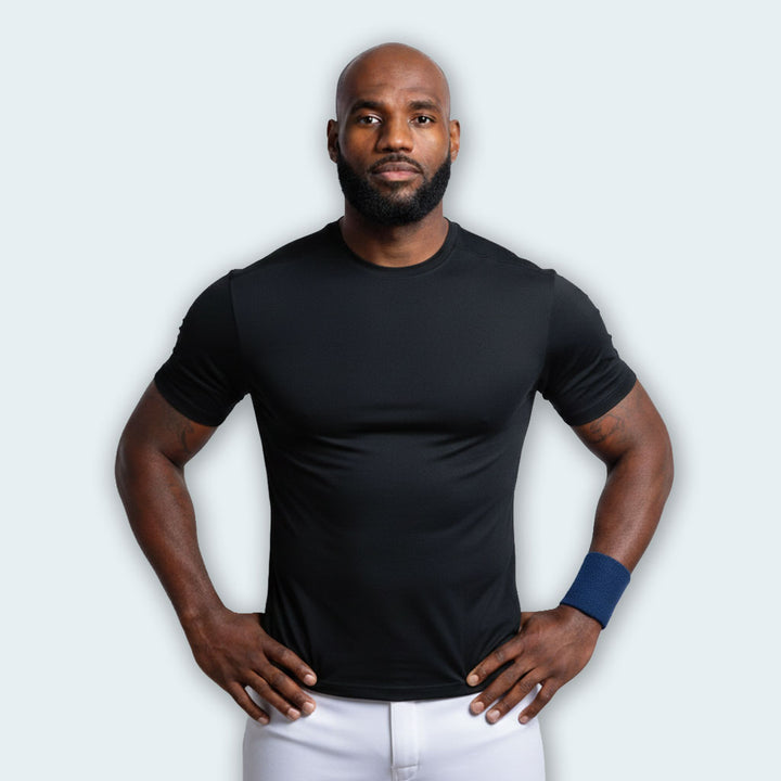 Schwarzes Dry-Fit-Kompressionsshirt für Herren