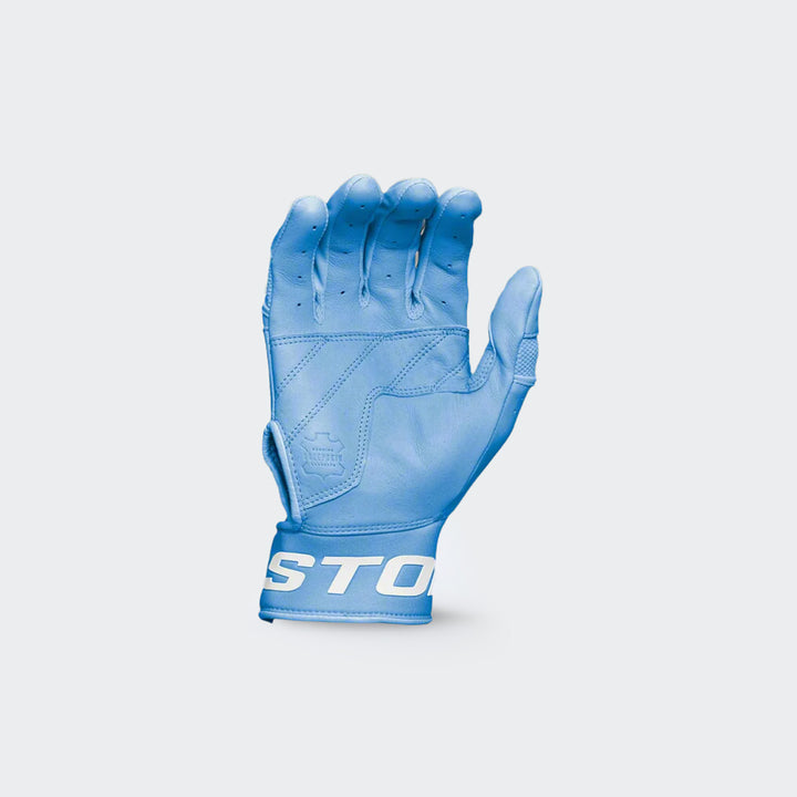 Back view of Easton Mav Pro blue batting gloves
