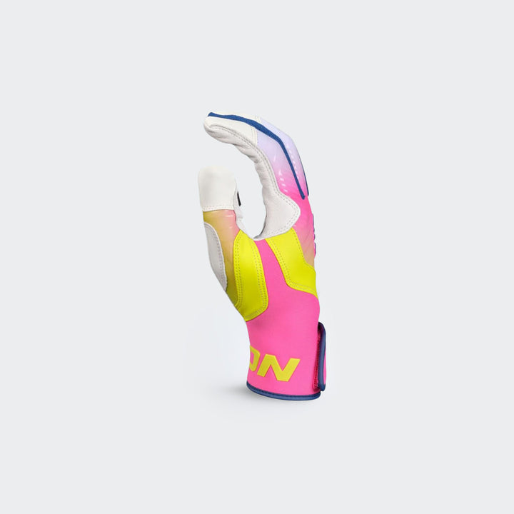 Left side view of Easton Walk-Off Ethos batting gloves