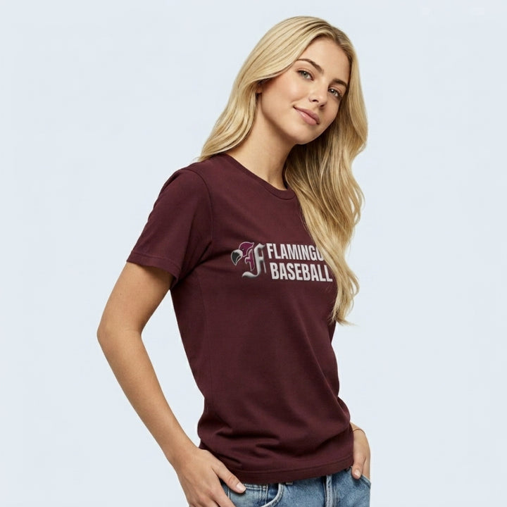 Adult Cotton Maroon T-Shirt / Berlin Flamingos