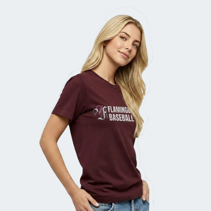 Adult Cotton Maroon T-Shirt / Berlin Flamingos