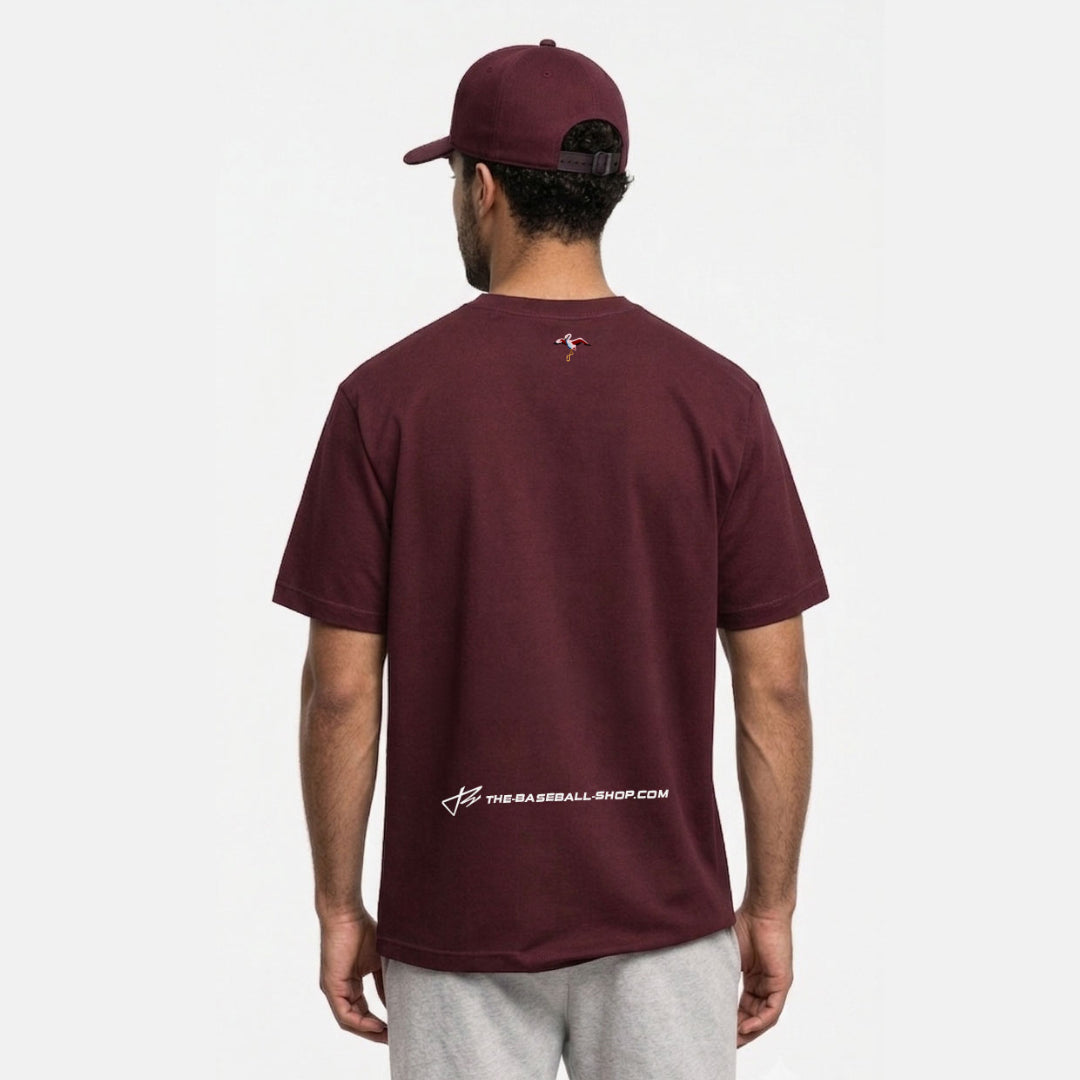 Adult Maroon T-Shirt /  Berlin Flamingos