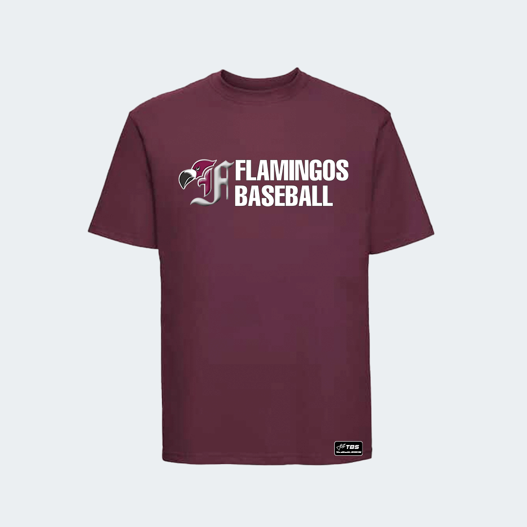 Adult Cotton Maroon T-Shirt / Berlin Flamingos