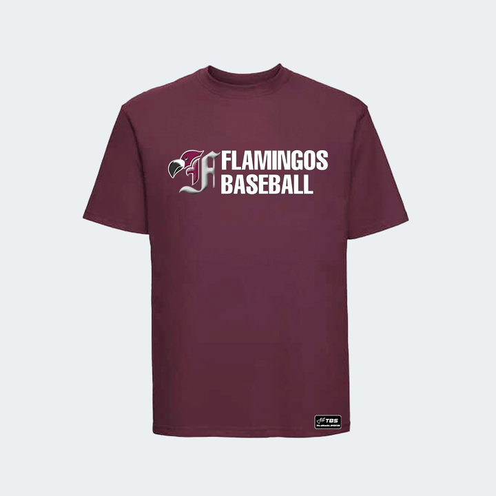 Adult Cotton Maroon T-Shirt / Berlin Flamingos