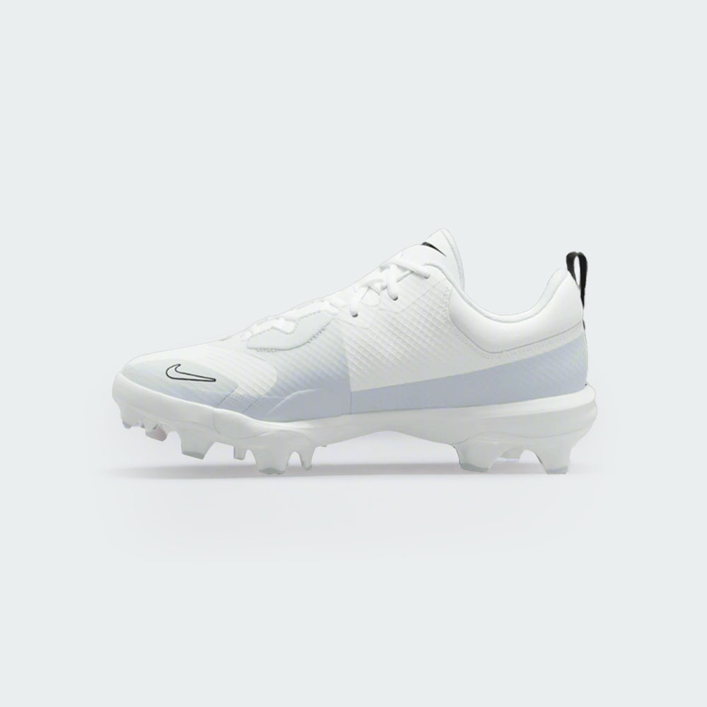 Nike Force Trout 9 white baseball shoes, right side view
