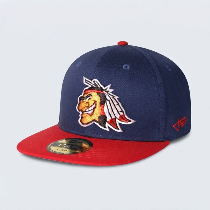 Indians Old School Snapback-Kappe, Marineblau/Rot