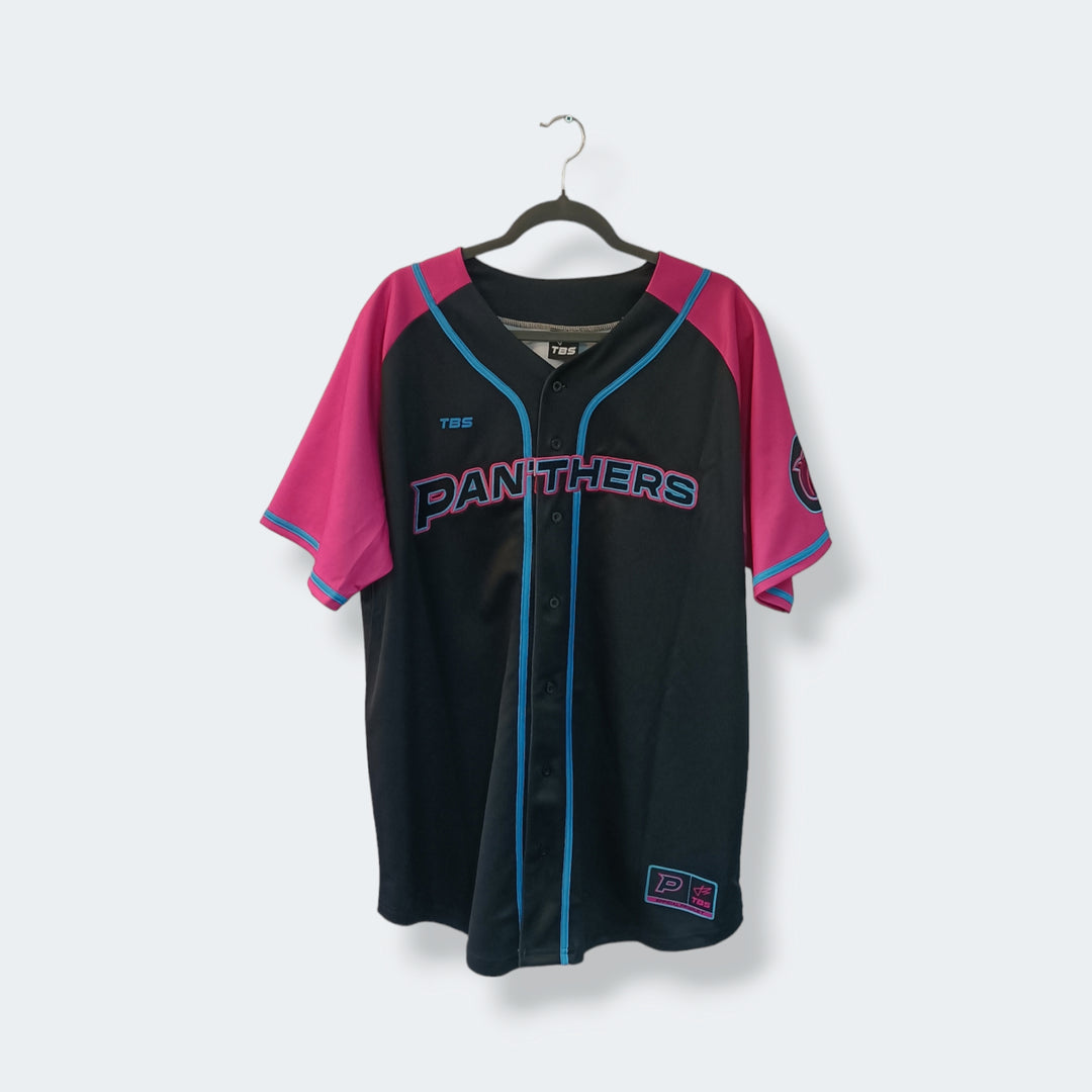 Vorbestellung - Offizielles Pink Panthers 2024 Softball-Trikot - Schwarz