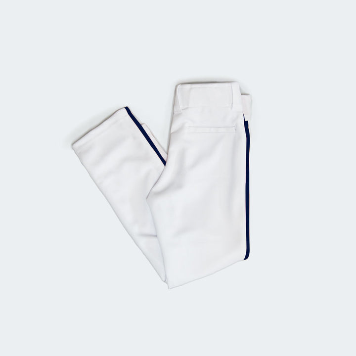 Semi relaxed baseball pants with leg trim navy Top view