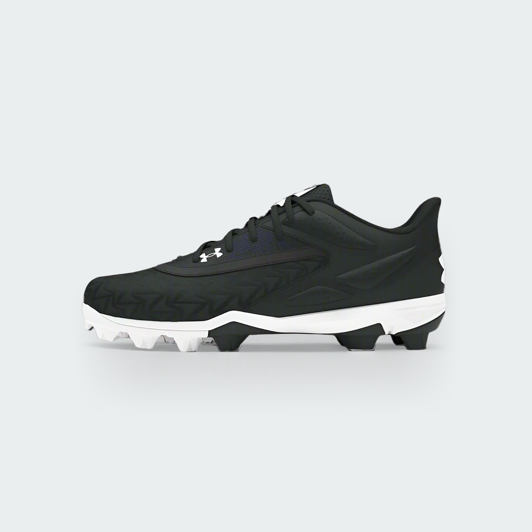 Under Armour Leadoff Low RM 3.0 black baseball shoes, left side view