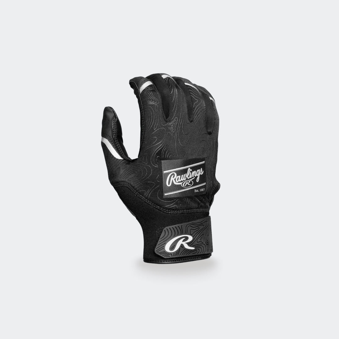 Front view of Rawlings CL25BG Clout Batting Gloves in Black — The Baseball Shop