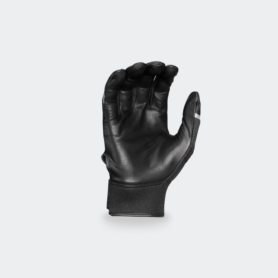 Palm view of Rawlings CL25BG Clout Batting Gloves in Black — The Baseball Shop