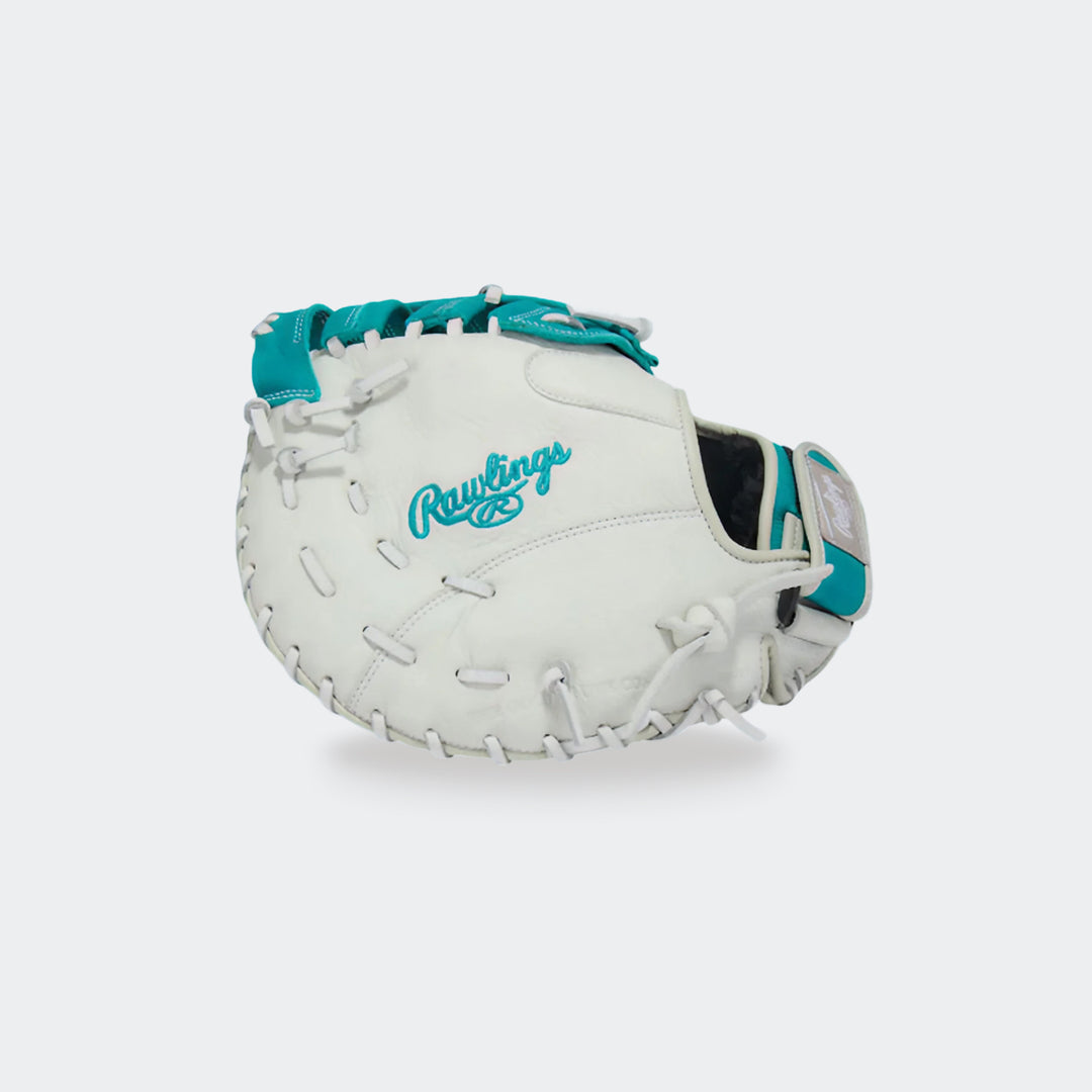 Rawlings RSOFBM12W first base mitt softball 12" RHT — detail close-up
