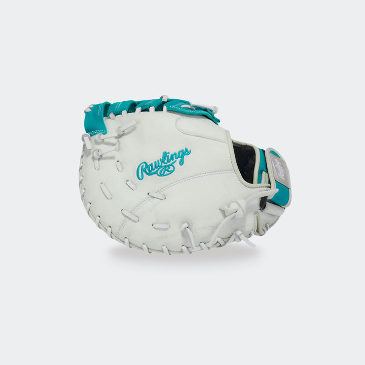 Rawlings RSOFBM12W first base mitt softball 12" RHT — detail close-up