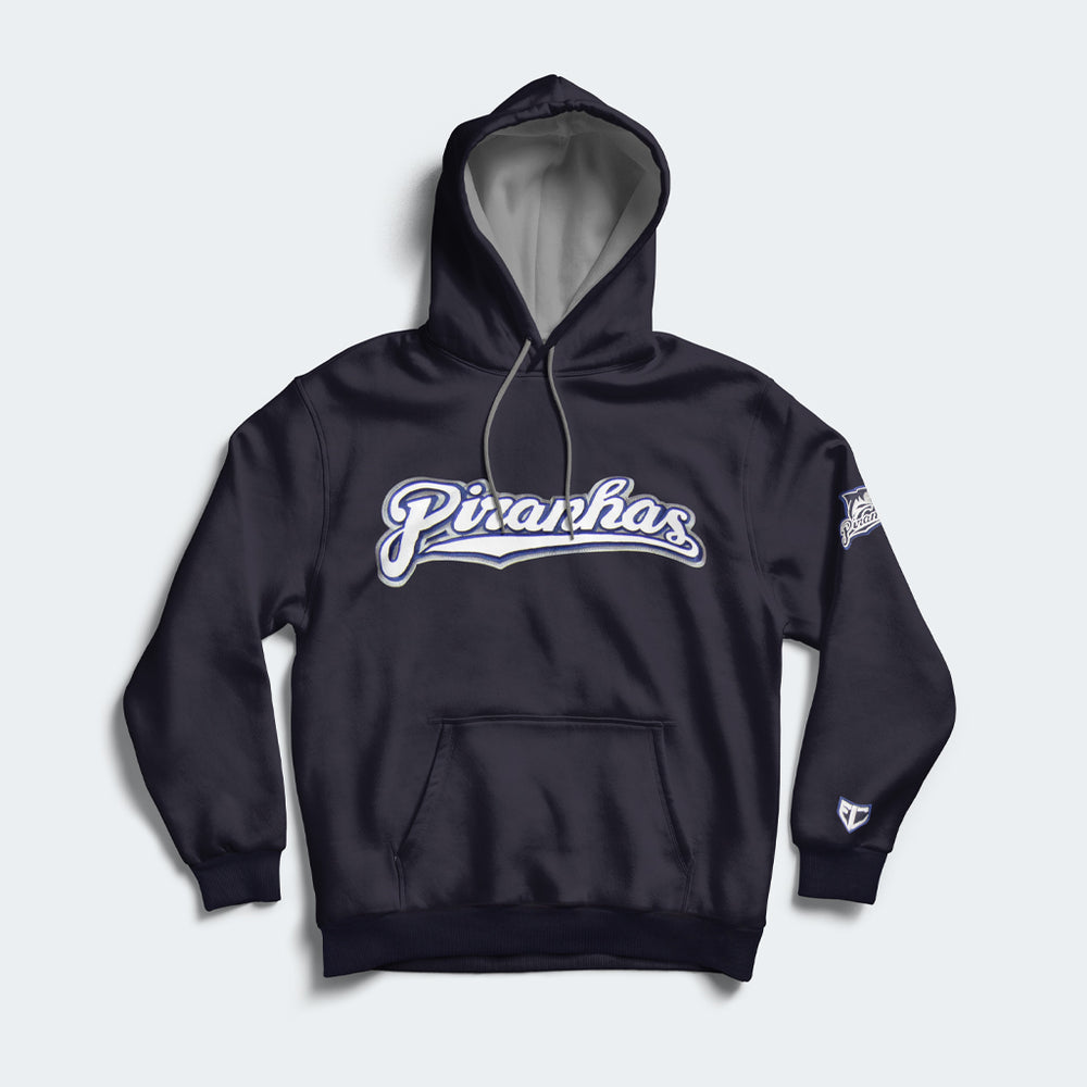 Baseball hoodie Piranhas front