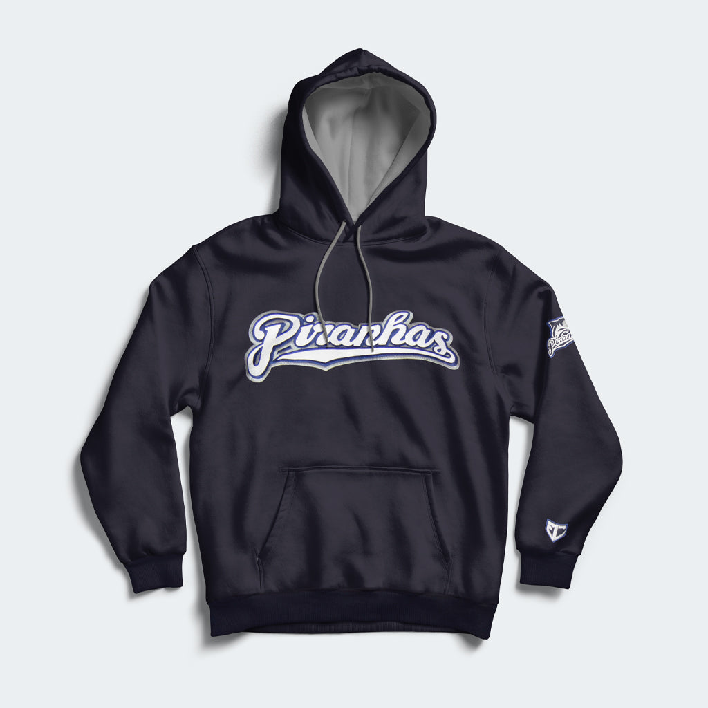 Baseball hoodie Piranhas front