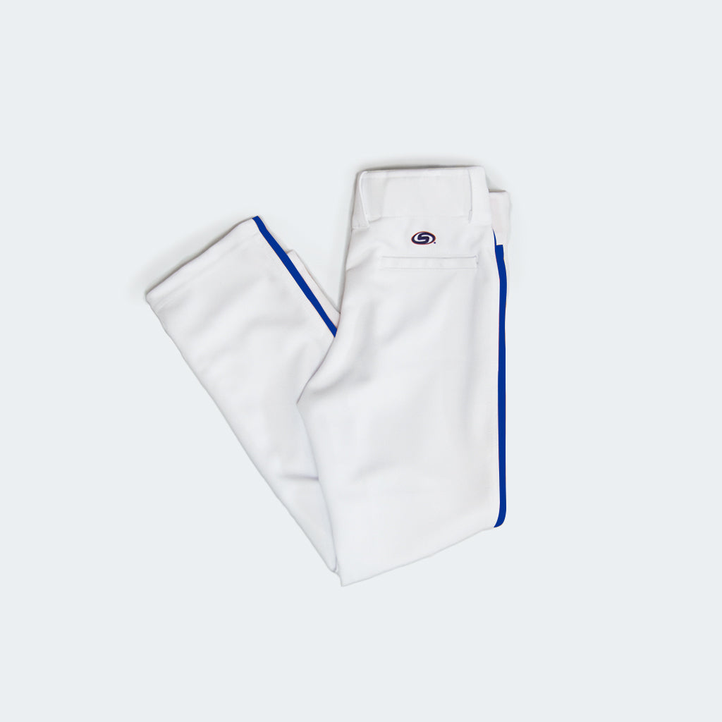 Baseball pants straight with leg trim royal