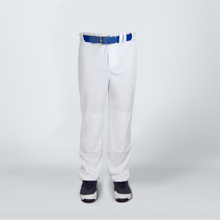 Baseball pants straight with leg trim front