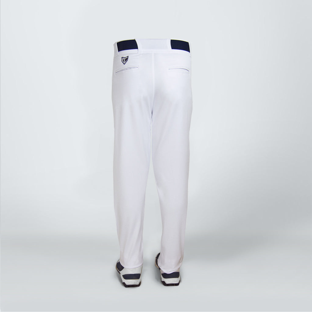 Semi relaxed baseball pants with leg trim back