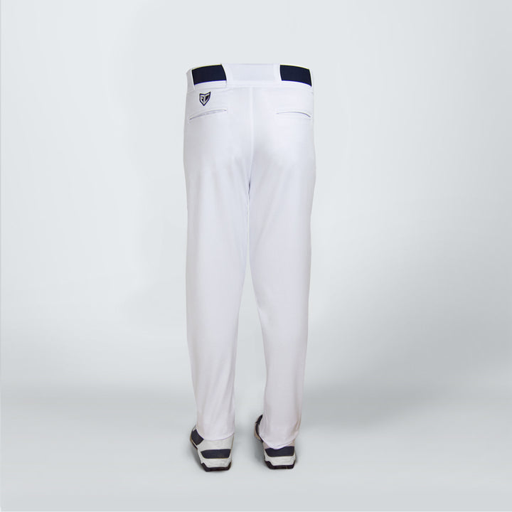Semi relaxed baseball pants with leg trim back