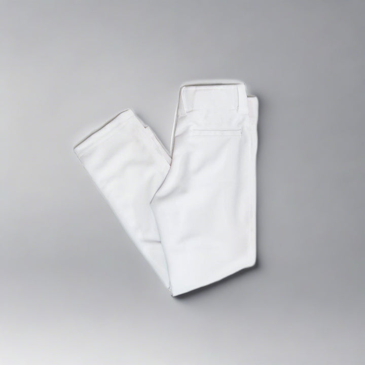 Semi relaxed baseball pants white